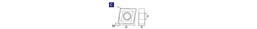 80 degree polygon turning insert C type